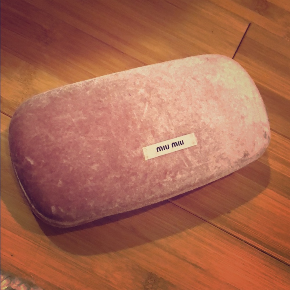 Miu Miu pink velvet sunglasses case